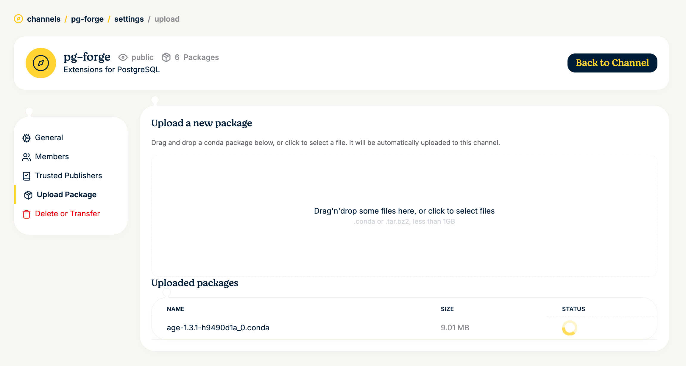 Upload a package